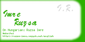 imre ruzsa business card